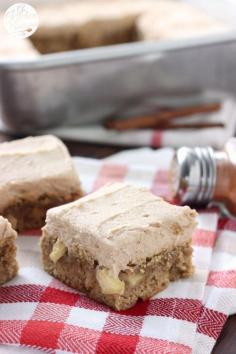 
                    
                        Spiced Apple Bars with Cinnamon Brown Sugar Buttercream Frosting from Jessica l A Kitchen Addiction
                    
                