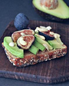 
                        
                            Five Ways To Enjoy Avocado Toast - from sweet and salty to fruit topped to simple salted, avocado toast is a satisfying and flavorful lunch on the go! - - Cashew Fig Avocado Toast spabettie
                        
                    