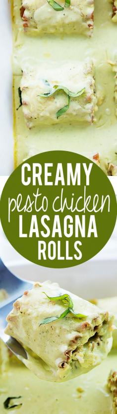 
                    
                        Creamy Pesto Chicken Lasagna Rolls | Creme de la Crumb
                    
                