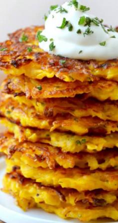 
                    
                        5-Ingredient Butternut Squash Fritters ~ Quick and easy recipe...  They’re hot, crispy, salty and the ultimate way to sneak squash onto the plates of even the most veggie-averse eaters.
                    
                
