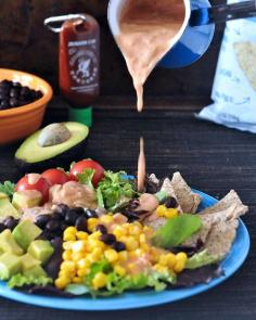 Santa Fe Taco Salad with Cool Salsa Ranch Recipe on Yummly