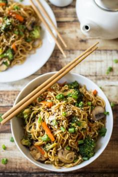 a healthier version of veggie chow mein