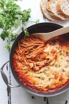 
                    
                        One Pot Spaghetti - The easiest, most delicious spaghetti you've ever made! Creamy, cheesy, full of flavor, and only one dirty dish to clean!
                    
                