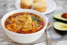 This quick and easy taco soup recipe is a favorite in our family! Perfect for warming up on a cold day, this soup is easy to prepare with ingredients you can keep on hand for those times when you need dinner in a pinch!