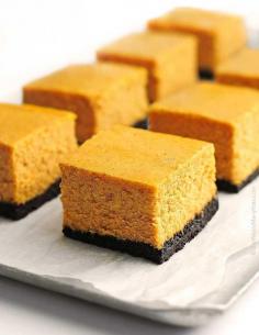 This Pumpkin cheesecake bars #pumpkin #cheesecake #oreo