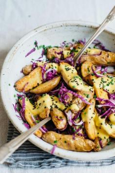 potatoes with turmeric garlic sauce
