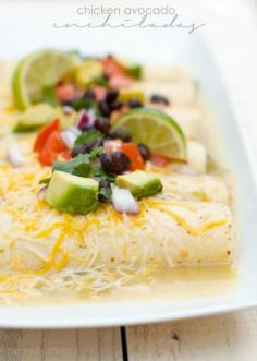 green chicken avocado enchiladas