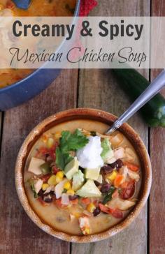 Creamy and Spicy Mexican Chicken Soup Recipe on Yummly. @yummly #recipe