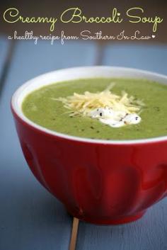 Healthy Creamy Broccoli Soup Recipe - Gluten Free, Low Fat, Clean Eating Recipe
