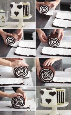 
                    
                        Chocolate Stripe Cake / interior cake design :: xLaurieClarkex~ simplified! Demystified! Now it seems kindof obvious :-) #interiorCAKEdesign
                    
                