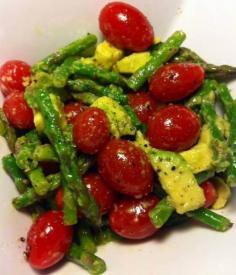 
                    
                        Tomato, asparagus, avocado salad with a Dijon mustard dressing
                    
                