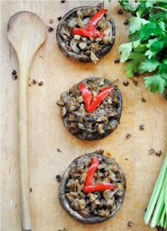 Gourmandelle Lifestyle Blog: Basic Stuffed Portobello Mushrooms