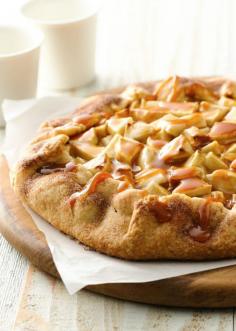 
                    
                        Enjoy this rustic apple pie with a flavor bonus--caramel topping! Empire, Regent and Spartan apples are good choices for baked pies and desserts, including this one.
                    
                