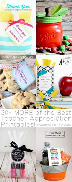 30+ MORE of the Best Teacher Appreciation Printables at Sweet Rose Studio | Perfect for Back to School or Teacher Appreciation Week!