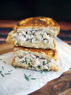 A fried sandwich inspired by a classic waldorf salad.
