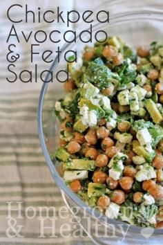 Chickpea, Avocado Salad. use vegan cheese. Perfect for and easy lunch.