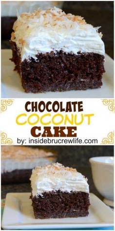 Chocolate and coconut in one divine cake that you can't stop eating!