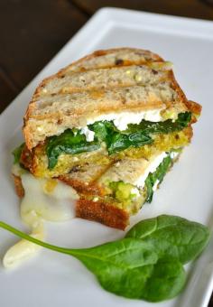 Food: beautiful, healthy and delicious Avocado & Goat Cheese "Grilled Cheese" #recipe #sandwich #avocado