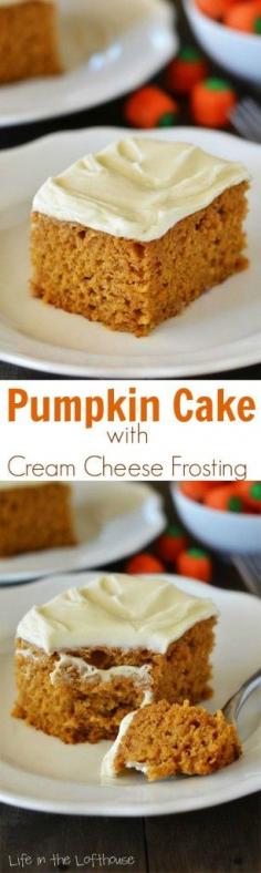 
                        
                            Moist pumpkin cake with classic cream cheese frosting!
                        
                    