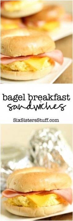 Bagel Breakfast Sandwiches (Freezer meal!) - Six Sisters' Stuff