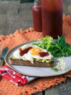 Chilli Plum Sauce Recipe, served here on toasted sourdough with avocado and egg | www.bellyrumbles.com