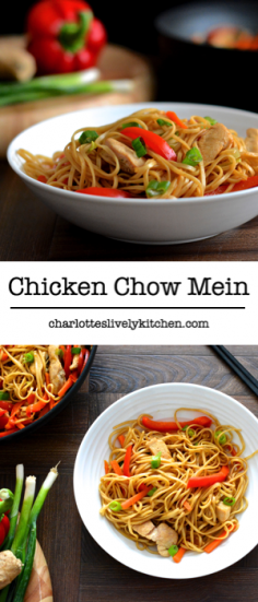 In need of a quick, healthy evening meal? This chicken chow mein recipe is ready in under 25 minutes and is below 400 calories per serving. ...