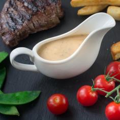 Peppercorn sauce without cream - My quick and easy peppercorn sauce recipe. It's made without cream, instead using milk and other common sto...