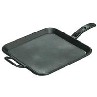 Cast iron construction. Perfect for breakfast, lunch, and dinner. Great for kitchen or camping use. Seasoned with natural soybean oil. 12-inch square griddle. The Lodge LPP3 8.25 in. Black Square Panini Press is a handy, easily maintained piece that produces modest-sized servings with minimal hassle. This cast iron griddle comes pre-seasoned with natural soybean oil and fits over a single burner. Pancakes, eggs, bacon, and more all cook up in no time at all. Its compact, lightweight-yet-heavy-duty design is perfect for making a quick, delicious breakfast without making a mess or for use while camping. The piece is not dishwasher safe - wash with warm water and a stiff brush to keep clean. About Lodge Cast IronThe oldest family-owned cookware foundry in America, Lodge Cast Iron was founded by Joseph Lodge in 1896. Located in South Pittsburg, Tenn, alongside the Cumberland Plateau of the Appalachian Mountains, Lodge is a family-operated business producing an extensive selection of quality cast iron goods, including Dutch ovens, the largest selection of cast iron skillets on the market, deep fryers, country kettles, and more. The legendary cooking performance of Lodge Cast Iron cookware keeps it on the list of kitchen essentials for great chefs and home kitchens alike. After more than 112 years in the business, Lodge cast iron cookware made generations ago is still in the kitchens of fourth generation cooks - proof that Lodge cast iron products can last more than a lifetime.