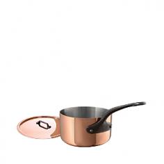 This 3.5-qt. Mauviel Sauce Pan is perfect for making stock, cooking beans or heating leftover soup. It's also great for steaming moderate portions of vegetables or creating sauces. It's crafted from copper and has a stainless steel interior that won't interact with foods and makes for easy cleaning. Copper is a terrific choice for cookware because it is twice more conductive than aluminum and ten times more conductive than stainless steel. No wonder copper is the most preferred material of cookware by popular chefs and avid home cooks; its ability to heat up evenly and rapidly and to cool down just as quick allows for maximum control and excellent cooking results. Its tight-fitting lid seals in flavors, moisture, and nutrients, making your food extra tastier! Please handwash with mild dish soap. Made in France. The Cuprinox cookware line features an extra-thick 2.5mm copper exterior and includes a thin layer of stainless steel on the interior of the line's pots and pans. The stainless interior resists sticking, doesn't react with acidic foods, and cleans easily with a sponge. The cookware also offers durable handles anchored with rivets that hold up to heavy use. Mauviel, a French family business established in 1830 and located in the Normandy town of Villedieu-les-Poeles, is the foremost manufacturer of professional copper cookware in the world today. Highly regarded in the professional world, with over 170 years of experience, Mauviel offers several different lines of copper cookware to professional chefs and home cooks that appreciate the benefits of their high quality products.