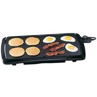 Great for breakfast, lunch, or dinner. Automatically maintains accurate cooking temperature. Premium non-stick surface for easy cooking and cleaning. Cool-touch base on the front and both sides. Dimensions: 3.5L x 12.9W x 2H inches. The Presto 07030 Cool Touch Griddle lets you channel your inner fry cook. Perfect for any meal, this versatile flat-top griddle has a generous cooking surface, premium nonstick coating, and a cool-touch base. It has a low profile and looks good enough to serve as well as cook. Easy to clean, too as it's fully immersible with the heat control removed. About PrestoNational Presto Industries Inc, was founded in Eau Claire, Wis, in 1905 as Northwestern Steel and Iron Works, maker of industrial-size pressure canners for commercial canneries. Ten years later, it began manufacturing large pressure canners for home use. In 1939, the company introduced the first saucepan-style pressure cooker and gave it the trade name Presto. Since then, the company has expanded its product line to include a wide variety of popular cooking gadgets, including electric griddles, pressure cookers, pizza ovens, deep fryers, and more.