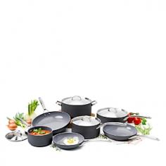 Both functional and stylish, this GreenPan cookware set has you covered for any meal. Limit 5 per household. PRODUCT FEATURES Hard-anodized aluminum ensures even heat distribution for superior cooking performance. Thermolon nonstick ceramic coating is PFOA-free for cooking confidence. Tempered glass lids locks in heat and moisture. Stainless steel handles provide a firm, comfortable grip. WHAT'S INCLUDED 1.5-qt. covered saucepan 3-qt. covered saucepan 3-qt. covered sauté pan 5.5-qt. covered casserole 8-in. frypan 9.5-in. frypan PRODUCT CONSTRUCTION & CARE Aluminum, ceramic, stainless steel, glass Dishwasher safe Manufacturer's limited lifetime warranty PRODUCT DETAILS Model no. CW001407-002 Promotional offers available online at Kohls.com may vary from those offered in Kohl's stores. Size: 11 PC. Gender: Unisex. Age Group: Adult. Material: Glass/Ceramic/Aluminum.