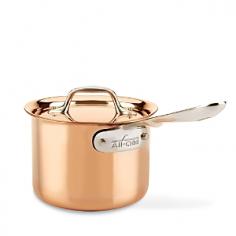 All-Clad C2 Copper Clad 2 Quart Sauce Pan The All-Clad C2 Copper Clad 2 Quart Sauce pan is the ideal tool for creating a large variety of sauces and small-batch soups. Use this pan for smaller kitchen jobs or to prepare ingredients for larger jobs. This All-Clad C2 Copper Clad Sauce Pan features all-new two ply copper clad construction consisting of 18/10 stainless steel and extremely pure copper to allow for maximum heat distribution throughout the pan and to make clean up a breeze. All-Clad C2 Copper Clad Cookware Line The All-Clad C2 Copper Clad Cookware Line is a new and improved version of the copper chef line. This copper cookware line provides superior functionality and performance over traditional pans. Superior 2-ply construction consisting of stainless steel and extremely pure copper to provide higher thermal conductivity, nearly twice the amount of even heating across the cooking surface, and easier cleaning. This special copper clad line from All-Clad is compatible with gas and electric cooktops and is oven and broiler safe for your convenience.