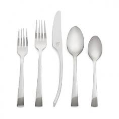 Bellasera features contemporary styling with a brilliant mirror finish which will complement any table setting. The special standing dinner knife design makes an elegant statement. The 45-piece Bellasera Set includes: 8 Dinner Knives 8 Dinner Forks 8 Dinner Spoons 8 Salad Forks 8 Teaspoons 1 Large Serving Spoon 1 Slotted Serving Spoon 1 Serving Fork 1 Butter Knife 1 Sugar Spoon Features: Unique stading dinner knife makes an elegant statement for any dining occasion. Hollow handle dinner knife construction allows for distinctive design, perfect balance and comfort. As the world renowned specialist in fine cutlery, Zwilling J.A. Henckels uses a 16 step process in the manufacture of the dinner knives. The forged dinner knives also feature finely honed knife blades for superior cutting performance.