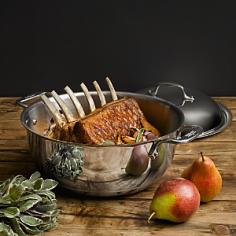 The dutch oven, also known as a cocotte, features a round bottom that facilitates effortless stirring without sticking. The domed lid is specially designed to retain moisture by returning flavorful vapors. The lid can be used either in the oven or on the stovetop and can be removed to finish cooking. Generously large and deep, the dutch oven can be used for braising, stewing, browning and slow cooking, all in the same vessel, making it an excellent choice for one-pot meals.