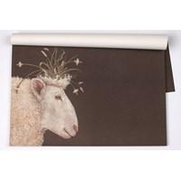 Kitchen Papers Gertrude the Lamb Paper Placemat Pad of 50 Sheets Size: 19" x 10" Designed and printed in the USA Perfect for breakfast, lunch & dinner Great for entertaining and decorating