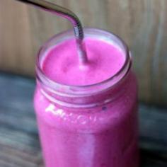 ~ Greek Yogurt Blackberry Smoothie Recipe- 1 cup fresh blackberries 1/2 frozen banana 1 6-ounce container of plain nonfat/low-fat Greek yogu...