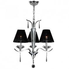 This stunning 3-light Chandelier only uses the best quality material and workmanship ensuring a beautiful heirloom quality piece. Featuring a radiant chrome finish, beautiful curved arms with sheer black nylon string shades which support 3 candelabra lights and crystal embellishments made of finely cut premium grade 30% full lead crystal, this chandelier will give any room sparkle and glamour. Worldwide Lighting Corporation is a privately owned manufacturer of high quality crystal chandeliers, pendants, surface mounts, sconces and custom decorative lighting products for the residential, hospitality and commercial building markets. Our high quality crystals meet all standards of perfection, possessing lead oxide of 30% that is above industry standards and can be seen in prestigious homes, hotels, restaurants, casinos, and churches across the country. Our mission is to enhance your lighting needs with exceptional quality fixtures at a reasonable price. Finish: Polished Chrome Crystal Color: Clear 30% Premium Full Lead Crystal (3) 60W E12 Incandescent Candelabra Bulb(s) Bulb(s) Not Included Total Watts: 180 Voltage: 110V - 120V Number of Tiers: 1 Beautiful Polished Chrome finish and dressed with precision cut and polished 30% Full Lead Crystals for maximum brilliance and sparkle From the Gatsby Collection Accommodates up to three 60-watt maximum (40-watt recommended) candelabra base incandescent E-12 bulb (not included) Solid Brass Frame in Chrome Plated Finish, 30% Full Lead Crystal and Nylon String Shade Includes 72-in adjustable chain for hanging UL and CUL Listed to US and Canadian safety standards For Dry Locations only (Dry Locations include kitchens, living rooms, dining rooms, bedrooms, foyers, hallways and most areas in bathrooms) Hardware included Assembly instructions and template enclosed for convenient setup (Professional installation is recommended) 1 Year Limited Manufacturing Defects Warranty Hardwired UL Listed, cUL Listed, CSA Listed Style: Contemporary Part of the Gatsby Collection Warranty Info: 1 Year, Worldwide Lighting Corporation warranties products to be free from defects for a period of one year following shipment. Warranty is and void if merchandise is not installed according to factory instructions, NEC guidelines, and applicable building cOverall Dimensions: 20"(D) x 20"(W) x 23"(H)Diameter Range: Diameter from 17" to 23"Item Weight: 16 lbs. Please note that this product is designed for use in the United States only (110 volt wiring), and may not work properly outside of the United States*Use of this product will expose you to lead, a chemical known to the State of California to cause birth defects or other reproductive harm. Not intended for food use.