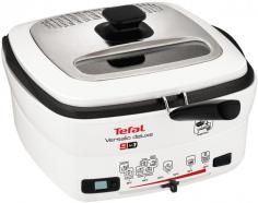 Tefal Versalio Deluxe 9 in 1 - Multi Cooker (FR4950) - NEW The Tefal Versalio Deluxe is a versatile multi-cooker that features 9 cooking modes. The Versalio can fry, deep fry, saut&eacute;, simmer, braise, cook rice, boil pasta, keep meals warm & even defrost frozen food. Easy to clean with a 1.3kg capacity. Versalio&trade; is a reliable multi cooker suitable for the whole family. Meet Versalio Deluxe, a smart and efficient multi cooker that features 9 cooking modes, to make your life easier. Deep fry, fry, saut&eacute;, simmer, braise, cook rice, boil pasta, keep your meals warm and even defrost frozen food. 9 cooking modes for an all-round cooking, this multi cooker does it all and does it well&#33; This handy kitchen appliance will allow you to cook tasty meals with ease. 9 functions: deep fry, fry, saut&eacute;, slow cook, boil, braise, risotto, frozen food, keep warm Adjustable temperature from 80&deg;C to 180&deg;C Fries capacity: 1 Kg, Food capacity: 1.3 Kg Oil capacity: 2L Power: 1600W Removable non-stick coated bowl Easy-to-carry timer S/S Lid with viewing window On/Off Switch Permanent metallic filter In-pack accessories: spatula & recipe book Easy to clean, removable bowl and lid are dishwasher safe
