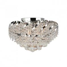 This stunning 6-light Crystal Flush Mount Ceiling Light only uses the best quality material and workmanship ensuring a beautiful heirloom quality piece. Featuring a radiant chrome finish and finely cut premium grade crystals with a lead content of 30%, this elegant ceiling light will give any room sparkle and glamour. Worldwide Lighting Corporation is a privately owned manufacturer of high quality crystal chandeliers, pendants, surface mounts, sconces and custom decorative lighting products for the residential, hospitality and commercial building markets. Our high quality crystals meet all standards of perfection, possessing lead oxide of 30% that is above industry standards and can be seen in prestigious homes, hotels, restaurants, casinos, and churches across the country. Our mission is to enhance your lighting needs with exceptional quality fixtures at a reasonable price. Finish: Polished Chrome Crystal Color: Clear 30% Premium Full Lead Crystal (6) 60W E12 Incandescent Candelabra Bulb(s) Bulb(s) Not Included Total Watts: 360 Voltage: 110V - 120V Beautiful Polished Chrome finish and dressed with precision cut and polished 30% Full Lead Crystals for maximum brilliance and sparkle From the Empire Collection Accommodates up to six 60-watt maximum (40-watt recommended) candelabra base incandescent E-12 bulb (not included) Solid Brass Frame in Chrome Plated Finish and 30% Full Lead Crystal Flush Mount Round Shape Ceiling Light UL and CUL Listed to US and Canadian safety standards For Dry Locations only (Dry Locations include kitchens, living rooms, dining rooms, bedrooms, foyers, hallways and most areas in bathrooms) Hardware included Assembly instructions and template enclosed for convenient setup (Professional installation is recommended) 1 Year Limited Manufacturing Defects Warranty Hardwired UL Listed, cUL Listed, CSA Listed Style: Transitional Part of the Empire Collection Warranty Info: 1 Year, Worldwide Lighting Corporation warranties products to be free from defects for a period of one year following shipment. Warranty is and void if merchandise is not installed according to factory instructions, NEC guidelines, and applicable building cOverall Dimensions: 16"(D) x 16"(W) x 9"(H)Diameter Range: Diameter from 13" to 16"Item Weight: 14 lbs. Please note that this product is designed for use in the United States only (110 volt wiring), and may not work properly outside of the United States*Use of this product will expose you to lead, a chemical known to the State of California to cause birth defects or other reproductive harm. Not intended for food use.