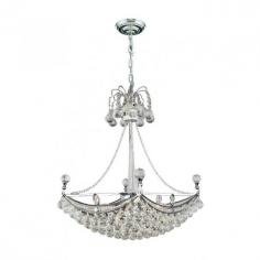 This stunning 6-light Crystal Chandelier only uses the best quality material and workmanship ensuring a beautiful heirloom quality piece. Featuring a radiant chrome finish and finely cut premium grade crystals with a lead content of 30%, this elegant chandelier will give any room sparkle and glamour. Worldwide Lighting Corporation is a privately owned manufacturer of high quality crystal chandeliers, pendants, surface mounts, sconces and custom decorative lighting products for the residential, hospitality and commercial building markets. Our high quality crystals meet all standards of perfection, possessing lead oxide of 30% that is above industry standards and can be seen in prestigious homes, hotels, restaurants, casinos, and churches across the country. Our mission is to enhance your lighting needs with exceptional quality fixtures at a reasonable price. Finish: Polished Chrome Crystal Color: Clear 30% Premium Full Lead Crystal (6) 60W E12 Incandescent Candelabra Bulb(s) Bulb(s) Not Included Total Watts: 360 Voltage: 110V - 120V Number of Tiers: 1 Beautiful Polished Chrome finish and dressed with precision cut and polished 30% Full Lead Crystals for maximum brilliance and sparkle From the Empire Collection Accommodates up to six 60-watt maximum (40-watt recommended) candelabra base incandescent E-12 bulb (not included) Solid Brass Frame in Chrome Plated Finish and 30% Full Lead Crystal Includes 72-in adjustable chain for hanging UL and CUL Listed to US and Canadian safety standards For Dry Locations only (Dry Locations include kitchens, living rooms, dining rooms, bedrooms, foyers, hallways and most areas in bathrooms) Hardware included Assembly instructions and template enclosed for convenient setup (Professional installation is recommended) 1 Year Limited Manufacturing Defects Warranty Hardwired UL Listed, cUL Listed, CSA Listed Style: Transitional Part of the Empire Collection Warranty Info: 1 Year, Worldwide Lighting Corporation warranties products to be free from defects for a period of one year following shipment. Warranty is and void if merchandise is not installed according to factory instructions, NEC guidelines, and applicable building cOverall Dimensions: 20"(D) x 20"(W) x 20"(H)Diameter Range: Diameter from 17" to 23"Item Weight: 39 lbs. Please note that this product is designed for use in the United States only (110 volt wiring), and may not work properly outside of the United States*Use of this product will expose you to lead, a chemical known to the State of California to cause birth defects or other reproductive harm. Not intended for food use.