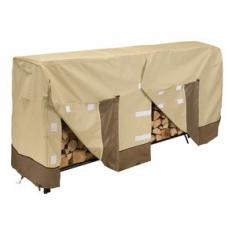 Comes with: Classic Accessories Veranda Jumbo Log Tote Classic Accessories Veranda Patio 8' Log Rack Cover, fits up to 8'L x 24"W Classic Accessories Veranda Jumbo Log Tote: Beige and brown Heavy-duty fabric, comfortable wide web handles and durable bound edges Holds up to two standard bundles of firewood Closed end design keeps bark and dirt in the tote and off clothes and carpet Coated interior keeps moisture inside and wipes clean Folds flat for storage Assembled dimensions: 24.0"L x 11.8"W x 11.8"H Classic Accessories Veranda Patio 8' Log Rack Cover, fits up to 8'L x 24"W: Fits 8' log racks Gardelle fabric system features an elegant fabric top Protective water repellent and resistant PVC undercoating Protective splash-guard skirt Heavy-duty fabric and tough, interlocking seams add strength and durability Entire front opens for easy loading and removal Opens and closes quickly with rip-and-grip tabs and click-close buckles Rear elastic hem cord with a toggle allows adjustment for a tight and custom fit Click-close straps snap over legs to secure cover on the windiest days Padded handles for easy fitting and removal Air vents reduce inside condensation and wind lofting See individual items for complete descriptions.