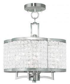 Features: Clear Crystals Designed to cast a soft ambient light over a wide area Requires (4) 60 watt candelabra (E12) base bulbs (Not Included) Lamping Technology: Bulb Base - Candelabra (E12): The E12 (Edison 12mm), Candelabra Edison Screw (CES), "Candelabra" is a term for the small-based incandescent light bulbs used in luminaires made for lighting and decoration. Compatible Bulb Types: Nearly all bulb types can be found for the E12 Candelabra Base, options include Incandescent, Fluorescent, LED, Halogen, and Xenon / Krypton. Specifications: Bulb Base: Candelabra (E12) Bulb Included: No Bulb Type: Incandescent Canopy Diameter: 5" Chain Length: 36" Diameter: 14" Height: 13.5" (measured from ceiling to bottom most point of fixture) Location Rating: Damp Location Number of Bulbs: 4 Reversible Mounting: No Voltage: 120v Wattage: 240 Watts Per Bulb: 60 Width: 14" (measured from farthest point left to farthest point right on fixture) Wire Length: 96" About Livex Lighting: Livex Lighting currently offers over 2,500 products ranging from lighting fixtures for indoor and outdoor applications to lampshades, chandelier shades, ceiling medallions and accent furniture. The goal of Livex Lighting is to provide the highest quality product at the most affordable price. Livex Lighting is constantly responding to the ever-changing needs, styles and fashions of the lighting industry while at the same time always maintaining the highest standards of quality.