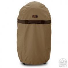 Hickory Smoker/Fryer Cover Round Protect Your Investment Protecting the art of outdoor cooking. Sick of cleaning the outside of your smoker or fryer every time you go to use it? Cover it up when your not using it and you will never have to spend time cleaning your smoker again. Weather10 Fabric features a rugged fabric top with a protective water repellent and wipe-clean PVC undercoating. Heavy-duty fabric Tough interlocking seams add strength and durability Click-close straps snap over legs to secure cover on windy days Air vents reduce inside condensation and wind lofting Padded handles for easy fitting and removal Elastic hem cord with a toggle allows adjustment for a tight and custom fit Three year warranty Item Specifications: Size: Small- Fits turkey fryers up to 16"D 24"H Medium- Fits round fryers and smokers up to 18"D 40"H* Large- Fits round fryers and smokers up to 24"D 46"H* *not designed to entirely cover the wheel or leg. Color: Birch and Walnut Ships Quickly! Created by Classic Accessories Today, with over 500 products in eight categories, Classic Accessories, together with Garden.com, protects your investments and keeps you organized in all your outdoor activities. Whether you are an avid hunter or fly fisher, love boating or RVing or just want to protect your home, tools and patio furnishings, Classic Accessories is continually growing and creating products to fit your needs. Classic Accessories' commitment to research, design, development and quality have established them as an industry leader in outdoor covers. Garden.com proudly presents this line of high quality covers.