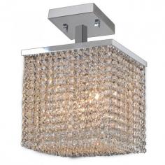 This stunning 4-light Crystal Semi-Flush Mount Ceiling light only uses the best quality material and workmanship ensuring a beautiful heirloom quality piece. Featuring a radiant chrome finish and finely cut premium grade clear crystals with a lead content of 30%, this elegant ceiling light will give any room sparkle and glamour. Worldwide Lighting Corporation is a privately owned manufacturer of high quality crystal chandeliers, pendants, surface mounts, sconces and custom decorative lighting products for the residential, hospitality and commercial building markets. Our high quality crystals meet all standards of perfection, possessing lead oxide of 30% that is above industry standards and can be seen in prestigious homes, hotels, restaurants, casinos, and churches across the country. Our mission is to enhance your lighting needs with exceptional quality fixtures at a reasonable price. Finish: Polished Chrome Crystal Color: Clear 30% Premium Full Lead Crystal (4) 60W E12 Incandescent Candelabra Bulb(s) Bulb(s) Not Included Total Watts: 240 Voltage: 110V - 120V Beautiful Polished Chrome finish and dressed with precision cut and polished 30% Full Lead Crystals for maximum brilliance and sparkle From the Prism Collection Accommodates up to four 60-watt maximum (40-watt recommended) candelabra base incandescent E-12 bulb (not included) Solid Brass Frame in Chrome Plated Finish and 30% Full Lead Crystal Semi-Flush Mount Square Shape Ceiling Light UL and CUL Listed to US and Canadian safety standards For Dry Locations only (Dry Locations include kitchens, living rooms, dining rooms, bedrooms, foyers, hallways and most areas in bathrooms) Hardware included Assembly instructions and template enclosed for convenient setup (Professional installation is recommended) 1 Year Limited Manufacturing Defects Warranty Hardwired UL Listed, cUL Listed, CSA Listed Style: Contemporary Part of the Prism Collection Warranty Info: 1 Year, Worldwide Lighting Corporation warranties products to be free from defects for a period of one year following shipment. Warranty is and void if merchandise is not installed according to factory instructions, NEC guidelines, and applicable building cOverall Dimensions: 10"(D) x 10"(W) x 10"(H)Diameter Range: Diameter from 6" to 12"Item Weight: 14 lbs. Please note that this product is designed for use in the United States only (110 volt wiring), and may not work properly outside of the United States*Use of this product will expose you to lead, a chemical known to the State of California to cause birth defects or other reproductive harm. Not intended for food use.
