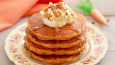 Carrot Cake Pancakes with Cream Cheese Frosting