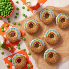 St. Patrick’s Day Rainbow & Gold Donuts