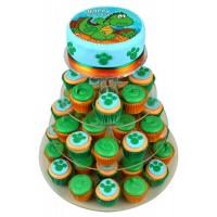 A Dinosaur Birthday Cupcake Cake