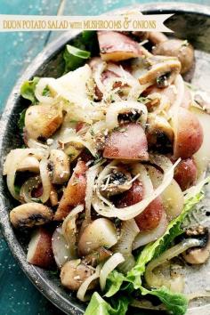 Dijon Potato Salad with Mushrooms and Onions by Diethood Dijon Potato Salad with Mushrooms and Onions at Diethood