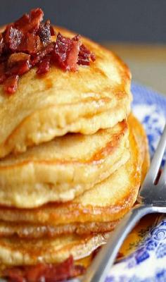 Brown Sugar Pancakes with Bacon Maple Butter