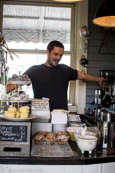 happy cafe. Mart 130 is situated inside what was formerly the Middle Park railway station.  Melbourne, Australia